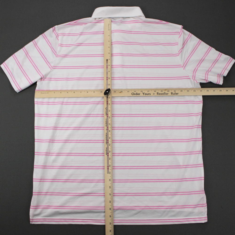 RLX Ralph Lauren Striped Polo Shirt Mens XL Pink White Cotton Short Sleeve - Picture 4 of 6